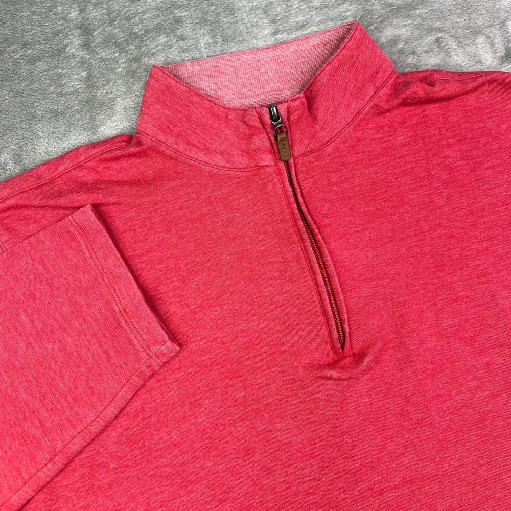 Mizzen+Main‎ Quarter Zip Pullover Mens XL Red Heathered Performance Cotton Modal